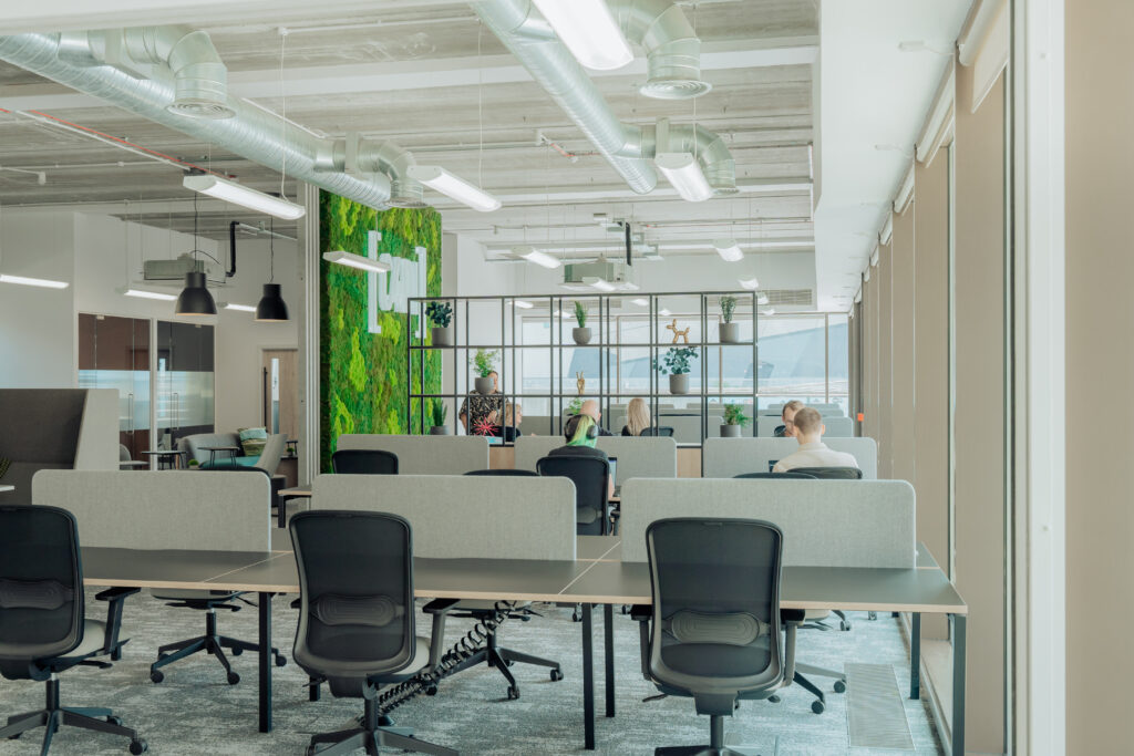 C4DI new co-working space office fit out and Biophilic wall design